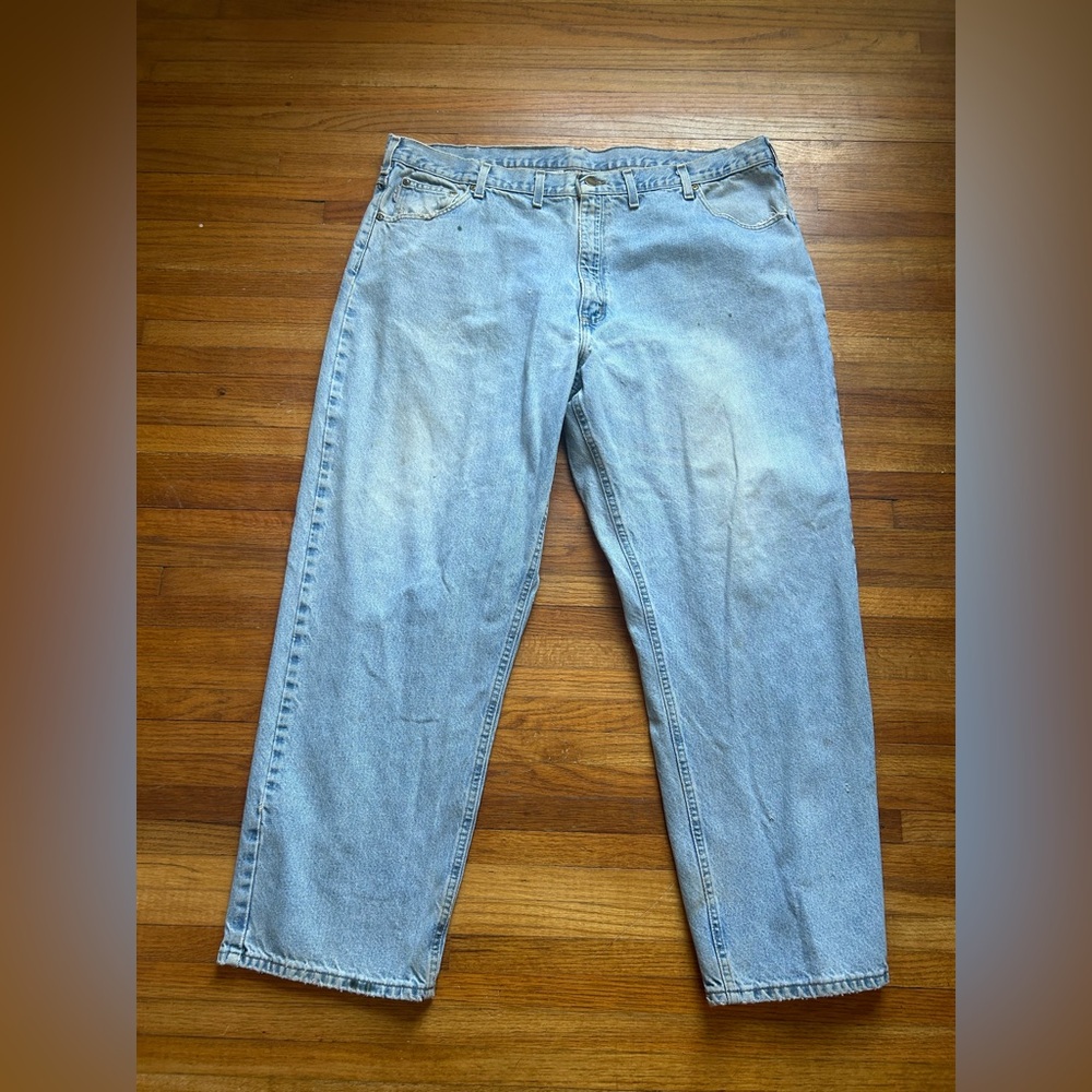 Carhartt B167STW Relaxed Fit Blue Denim Jeans Pants Men's Size 46x32 Medium Wash